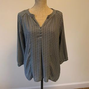 Navy and White Dot Blouse
